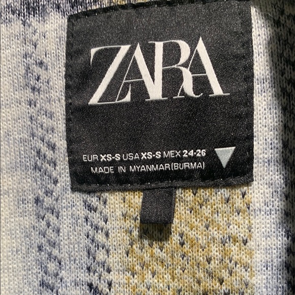 Zara Women's Checkered Teddy Jacket - Cream and Purple - Picture 2 of 3